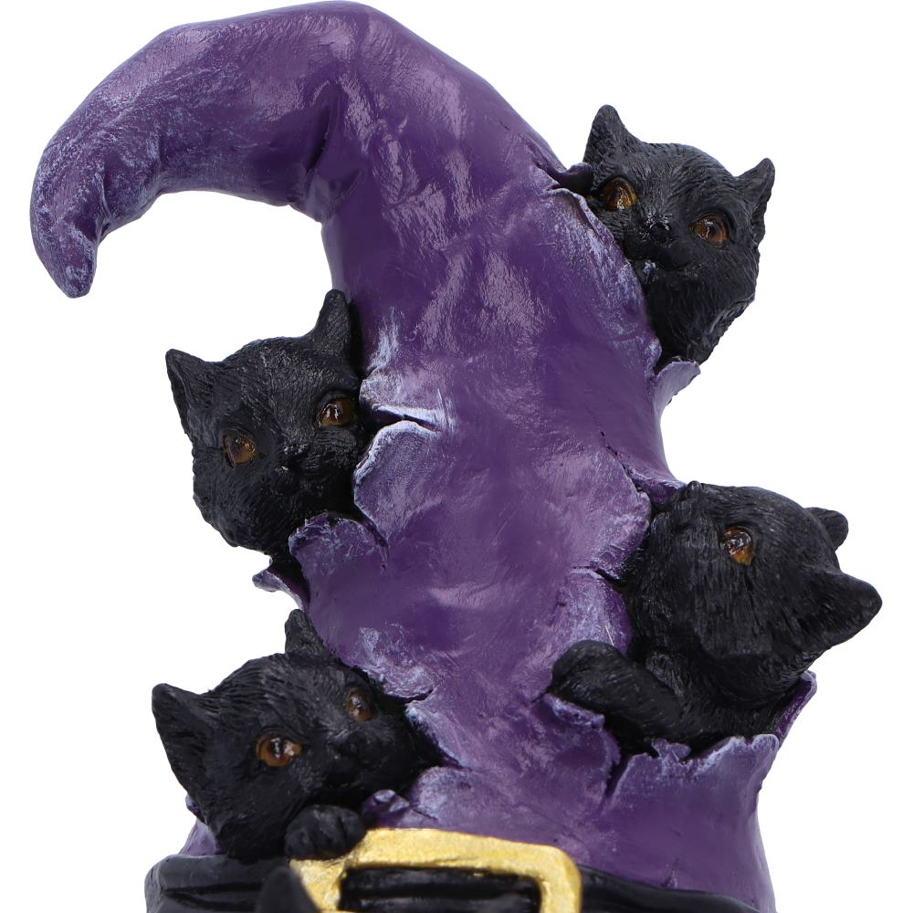 Magical Mischief Witch Hat and Black Cats Figurine 14cm 5