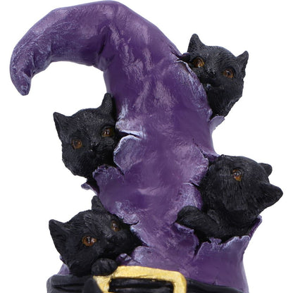 Magical Mischief Witch Hat and Black Cats Figurine 14cm 5