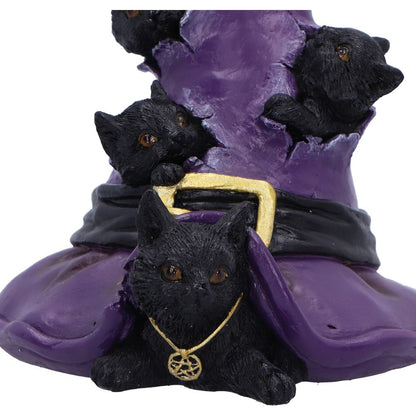 Magical Mischief Witch Hat and Black Cats Figurine 14cm 6