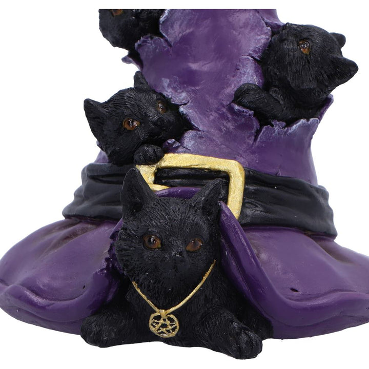 Magical Mischief Witch Hat and Black Cats Figurine 14cm 6