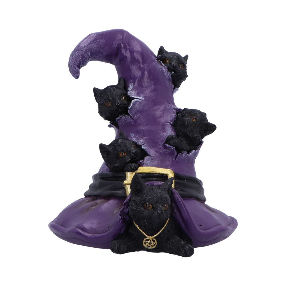 Magical Mischief Witch Hat and Black Cats Figurine 14cm 1