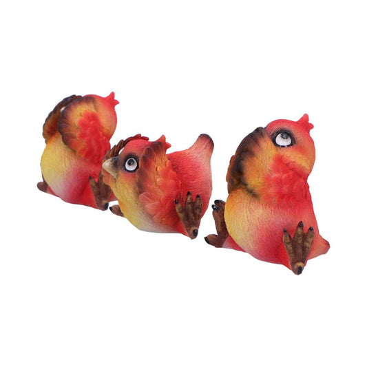 Comical Three Wise Bird Figurines Birds 9.8cm 2