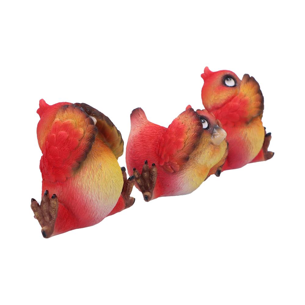 Comical Three Wise Bird Figurines Birds 9.8cm 4