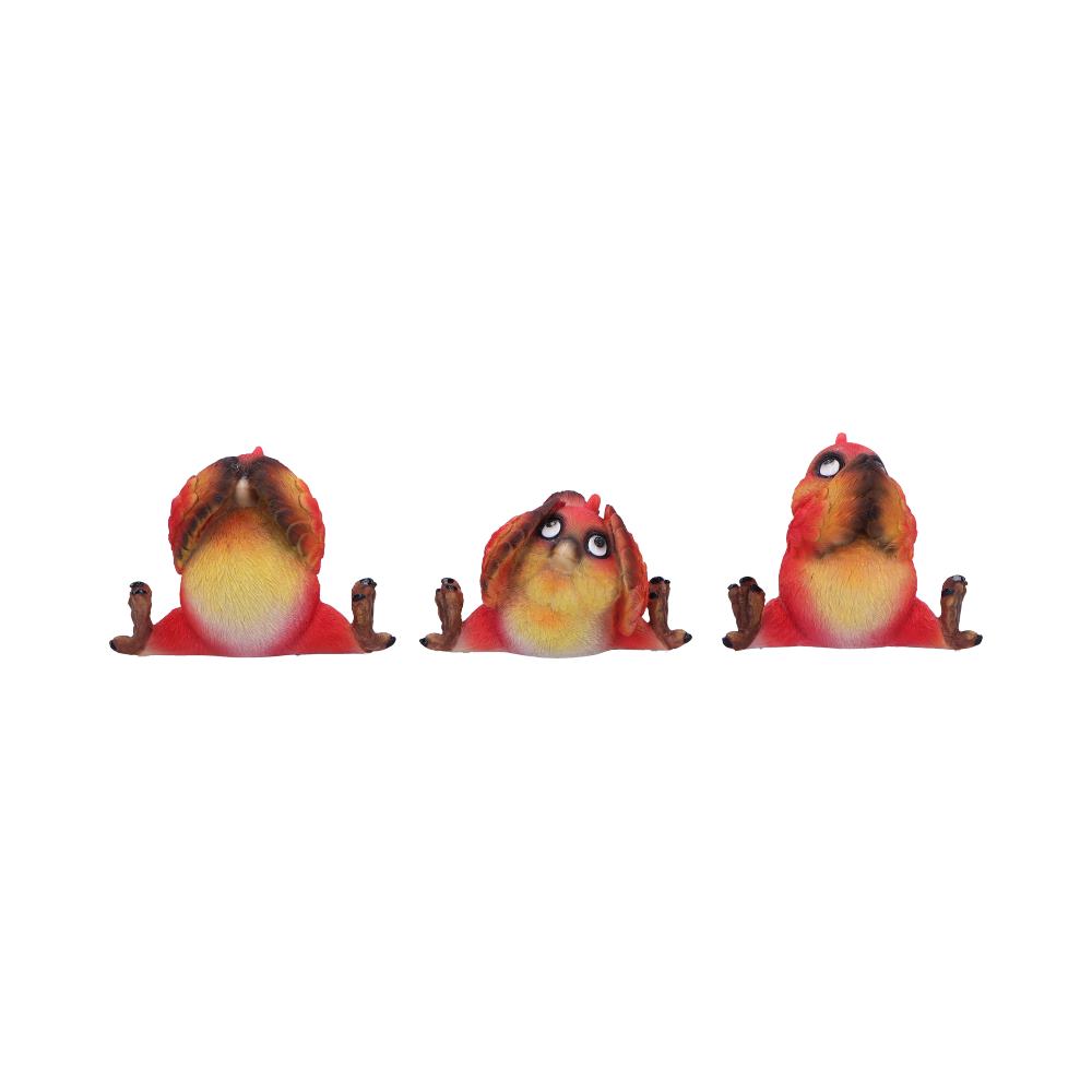 Comical Three Wise Bird Figurines Birds 9.8cm 1