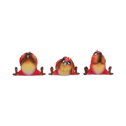 Comical Three Wise Bird Figurines Birds 9.8cm 1
