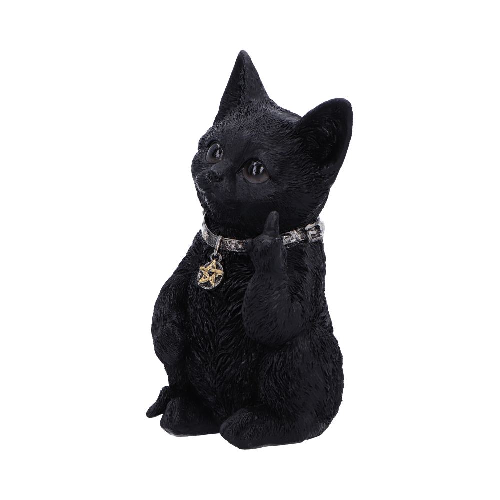 Metallicat Black Cat Throwing Rock Hand Sign 16.5cm 1