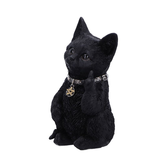 Metallicat Black Cat Throwing Rock Hand Sign 16.5cm 1
