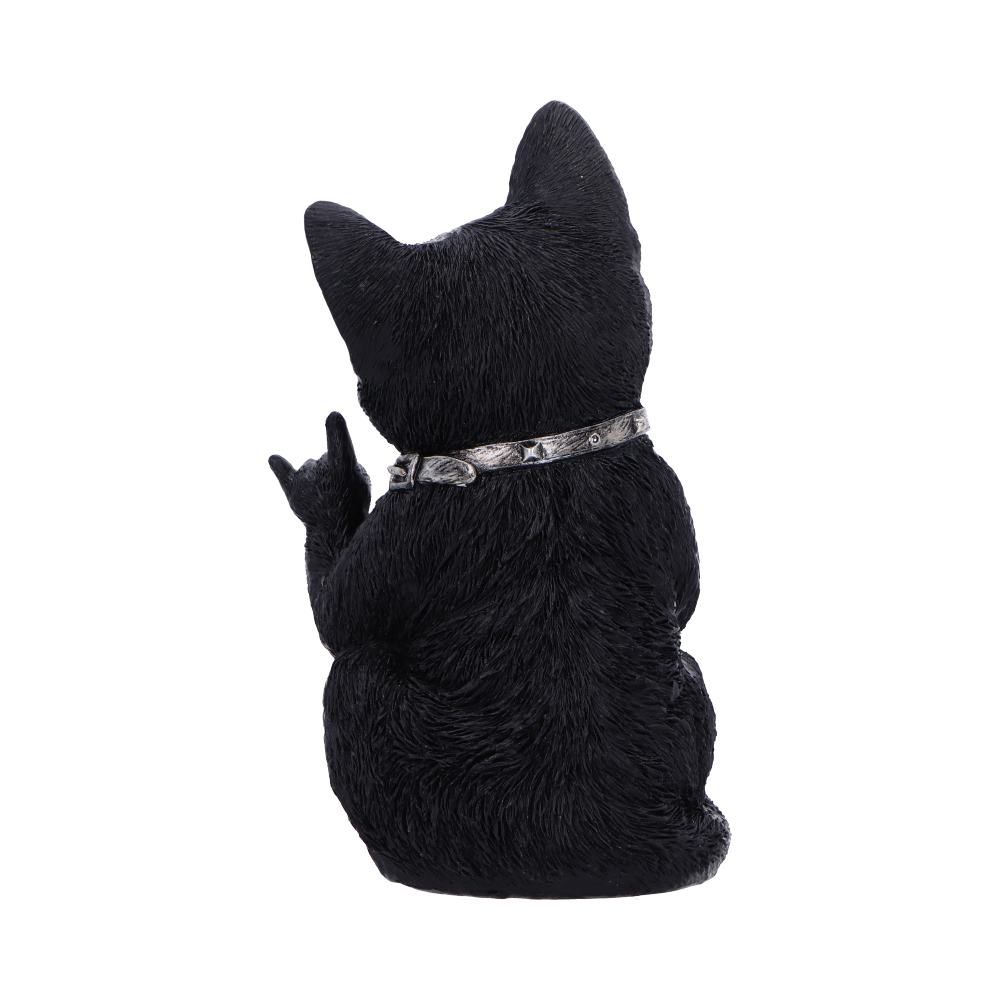 Metallicat Black Cat Throwing Rock Hand Sign 16.5cm 2