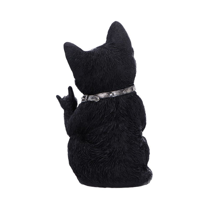 Metallicat Black Cat Throwing Rock Hand Sign 16.5cm 2