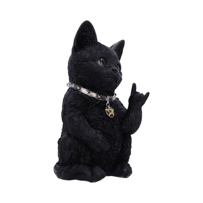 Metallicat Black Cat Throwing Rock Hand Sign 16.5cm 3