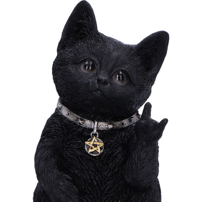 Metallicat Black Cat Throwing Rock Hand Sign 16.5cm 4