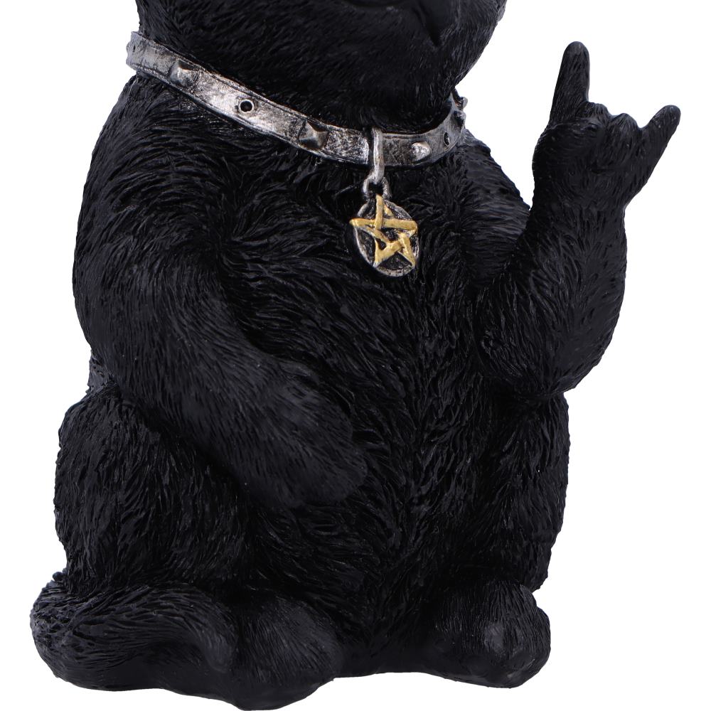 Metallicat Black Cat Throwing Rock Hand Sign 16.5cm 5