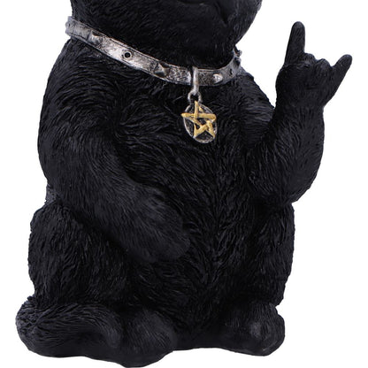 Metallicat Black Cat Throwing Rock Hand Sign 16.5cm 5