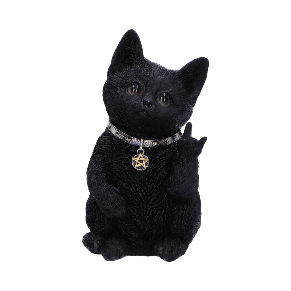 Metallicat Black Cat Throwing Rock Hand Sign 16.5cm 8