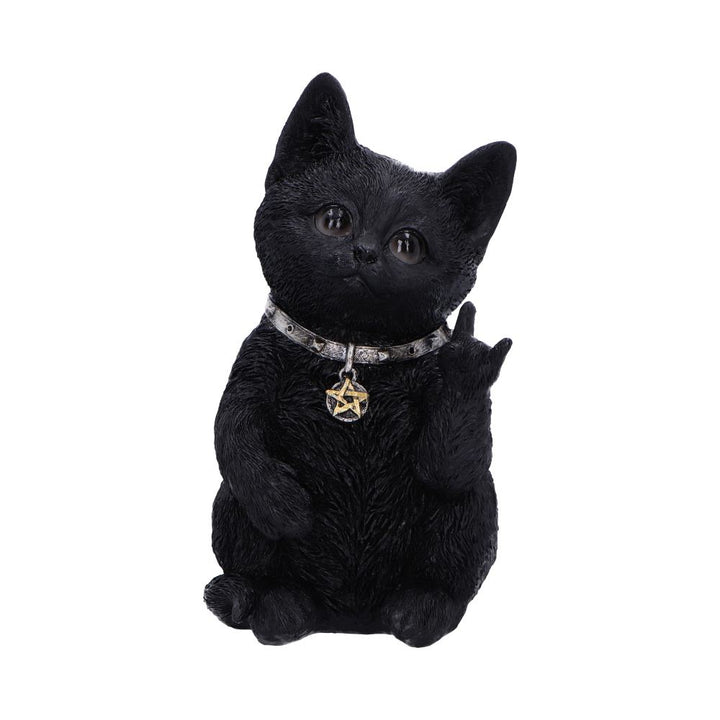 Metallicat Black Cat Throwing Rock Hand Sign 16.5cm 8