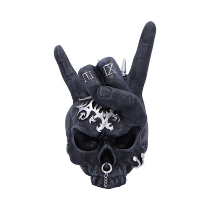 Horns Up Rocking Skull Ornament 17.5cm Resin Statue 2
