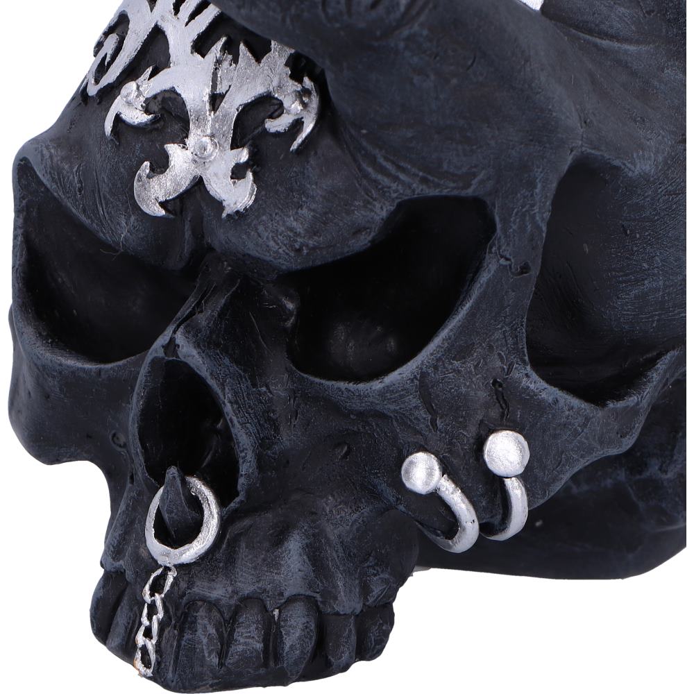 Horns Up Rocking Skull Ornament 17.5cm Resin Statue 6