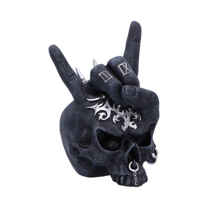 Horns Up Rocking Skull Ornament 17.5cm Resin Statue 1