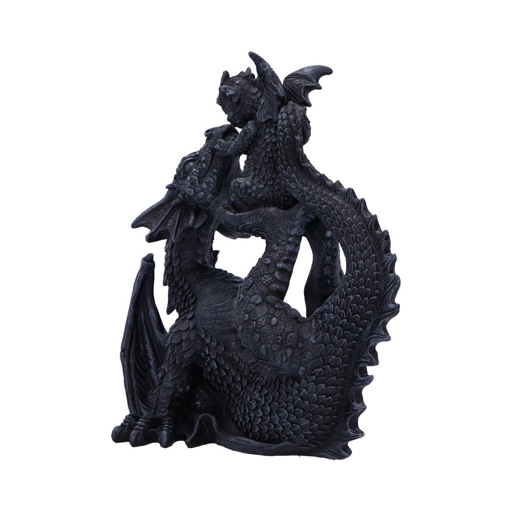 Black Drakaina and Dragonling Figurine 22cm 2