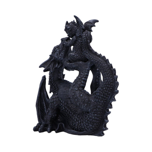 Black Drakaina and Dragonling Figurine 22cm 2