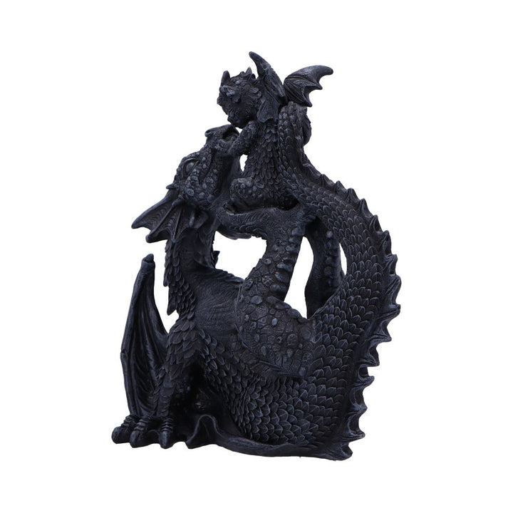 Black Drakaina and Dragonling Figurine 22cm 2