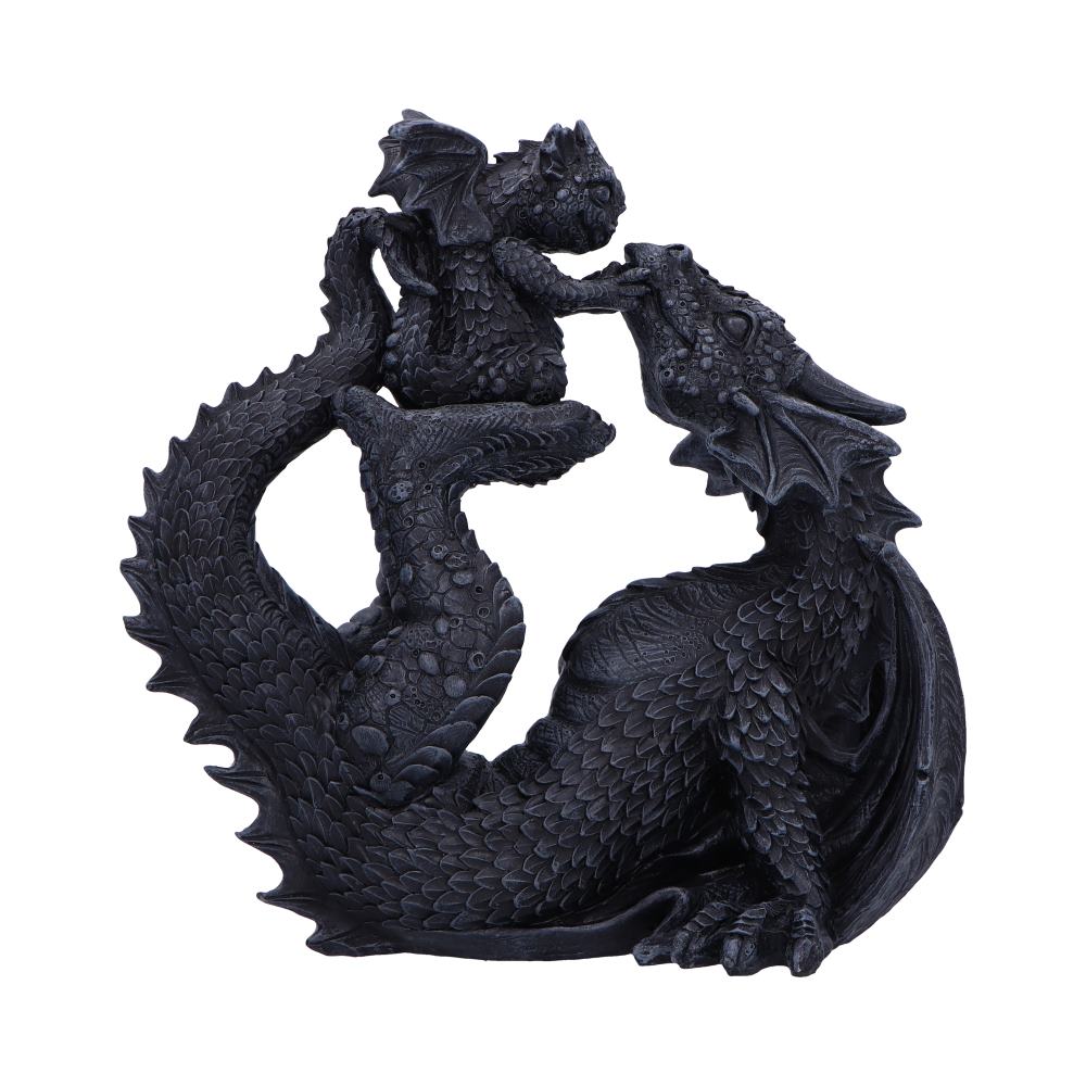 Black Drakaina and Dragonling Figurine 22cm 3