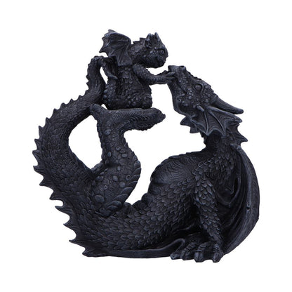 Black Drakaina and Dragonling Figurine 22cm 3