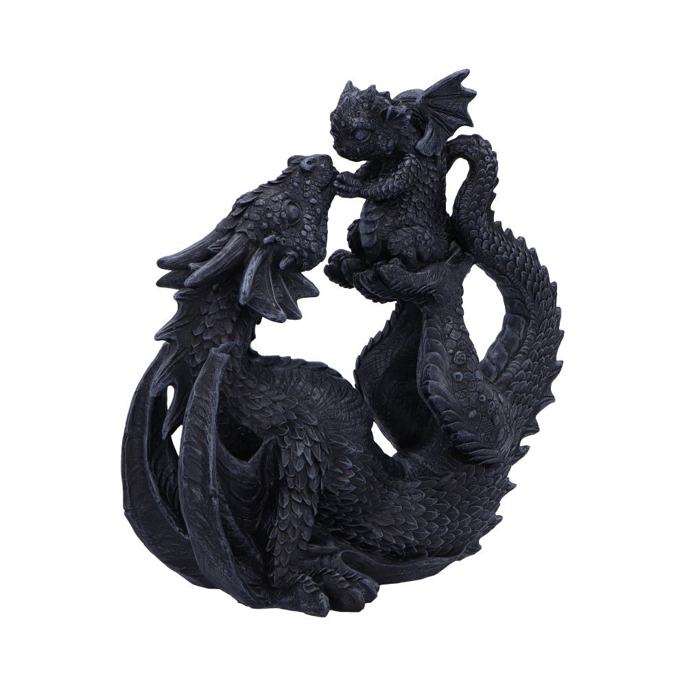 Black Drakaina and Dragonling Figurine 22cm 4