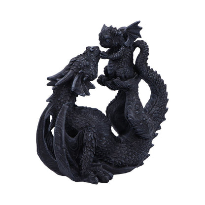 Black Drakaina and Dragonling Figurine 22cm 4