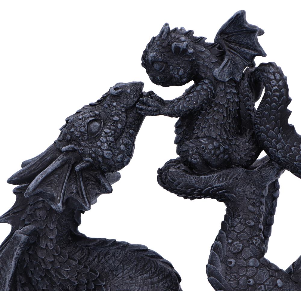 Black Drakaina and Dragonling Figurine 22cm 5
