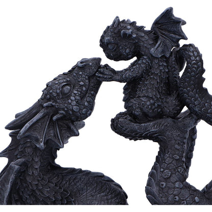 Black Drakaina and Dragonling Figurine 22cm 5