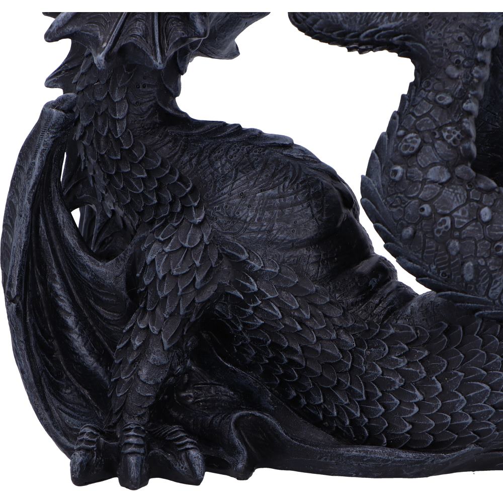Black Drakaina and Dragonling Figurine 22cm 6