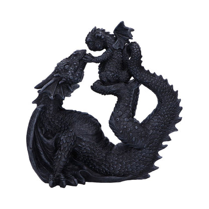 Black Drakaina and Dragonling Figurine 22cm 1