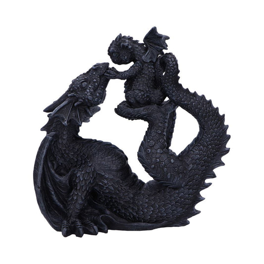 Black Drakaina and Dragonling Figurine 22cm 1