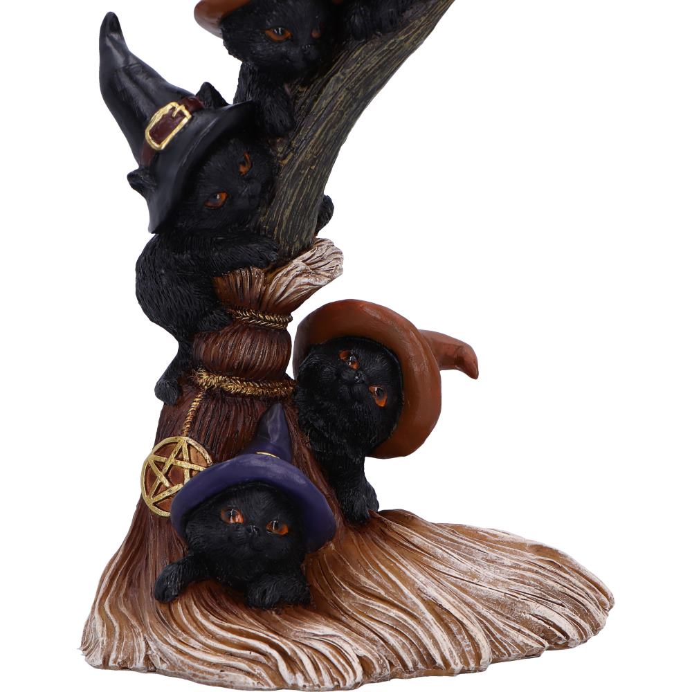 Broomstick Kindle Witchy Black Cats Ornament 21cm 6