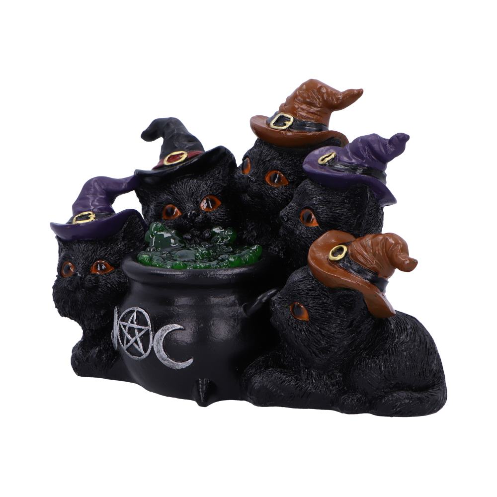 Kindles Potion Light Up Cats and Cauldron Ornament Kindles 18.5cm 2