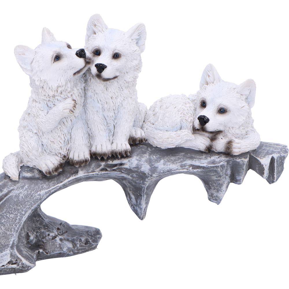 Winter Litter White Wolf Ornament 25cm 6