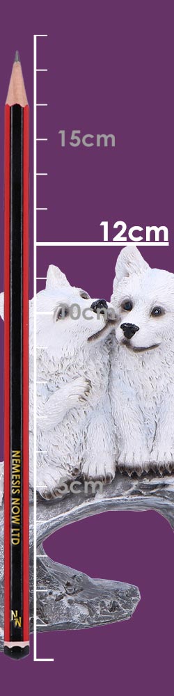 Winter Litter White Wolf Ornament 25cm 8
