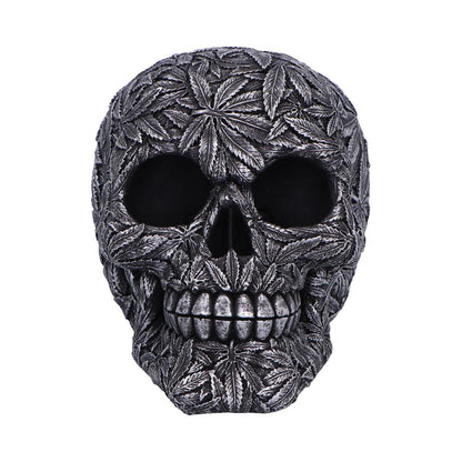 High Life Leaf Embellished Skull 15.5cm 2
