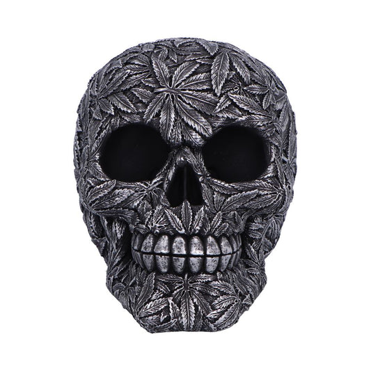 High Life Leaf Embellished Skull 15.5cm 2