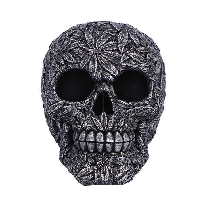 High Life Leaf Embellished Skull 15.5cm 2