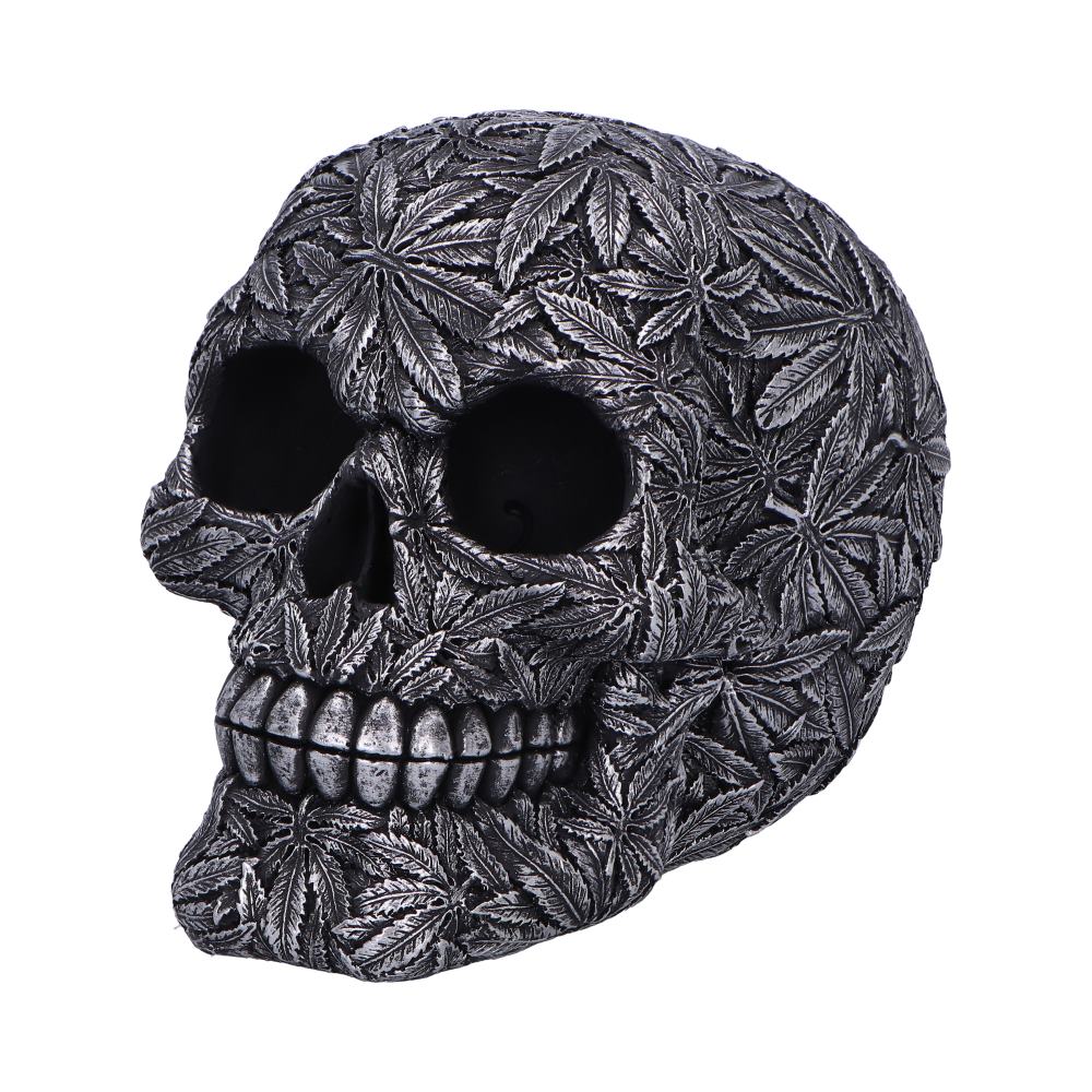 High Life Leaf Embellished Skull 15.5cm 4