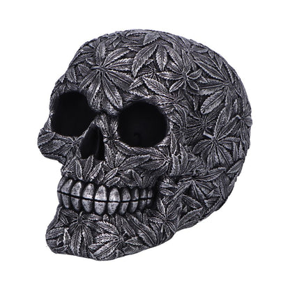 High Life Leaf Embellished Skull 15.5cm 4