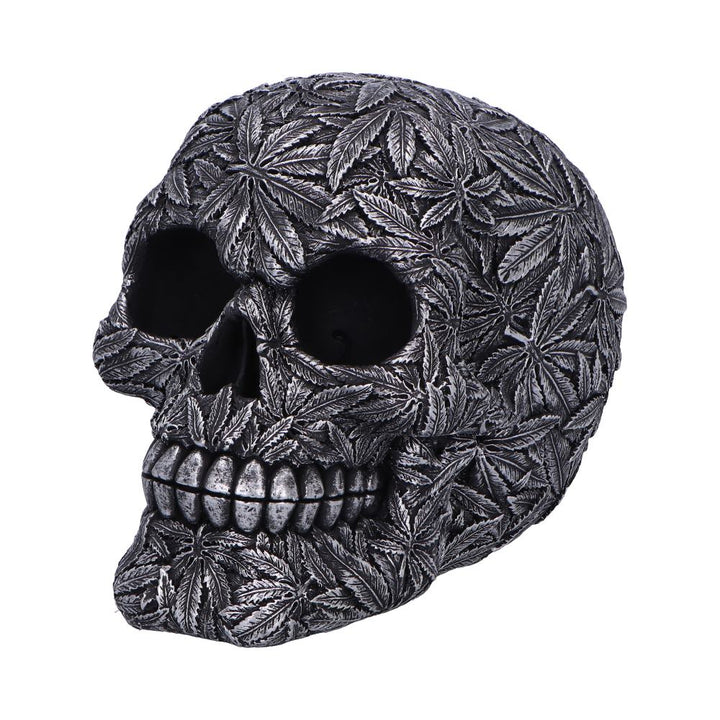 High Life Leaf Embellished Skull 15.5cm 4