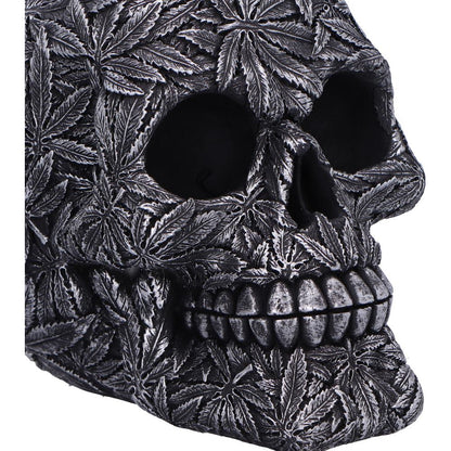 High Life Leaf Embellished Skull 15.5cm 5