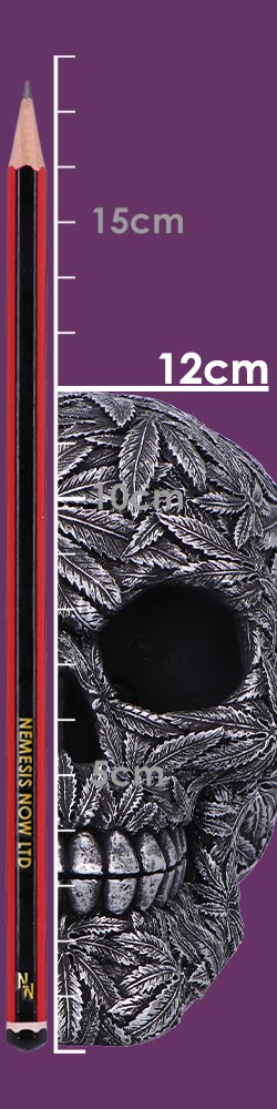 High Life Leaf Embellished Skull 15.5cm 8