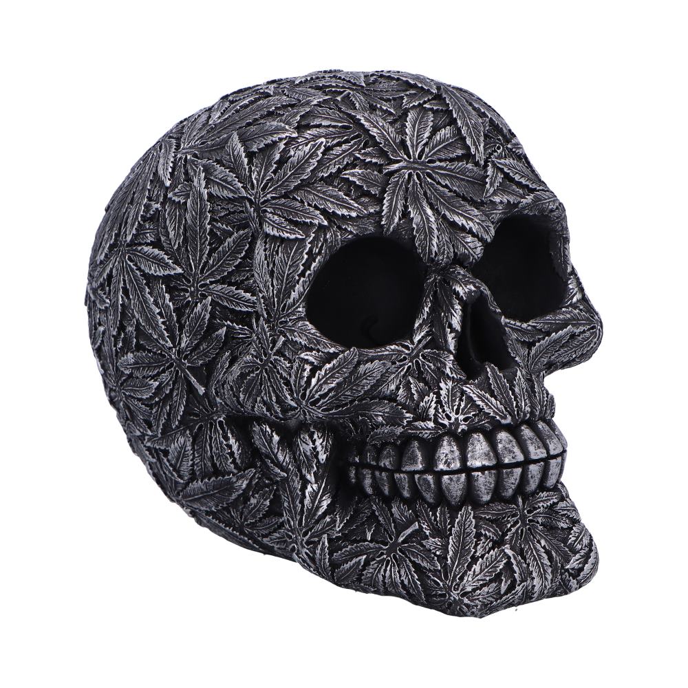 High Life Leaf Embellished Skull 15.5cm