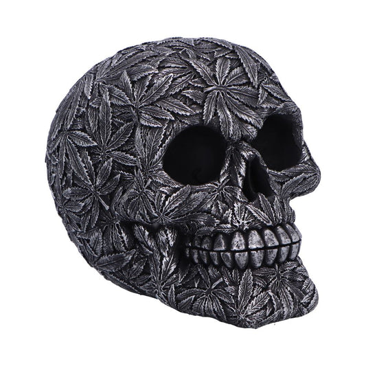High Life Leaf Embellished Skull 15.5cm 1