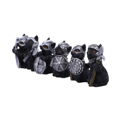 Cat Crusaders Set of 6 Fierce Warrior Figurines with Unique Poses 5.5cm 2