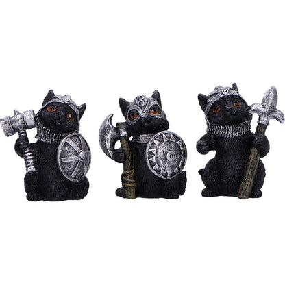 Cat Crusaders Set of 6 Fierce Warrior Figurines with Unique Poses 5.5cm 6
